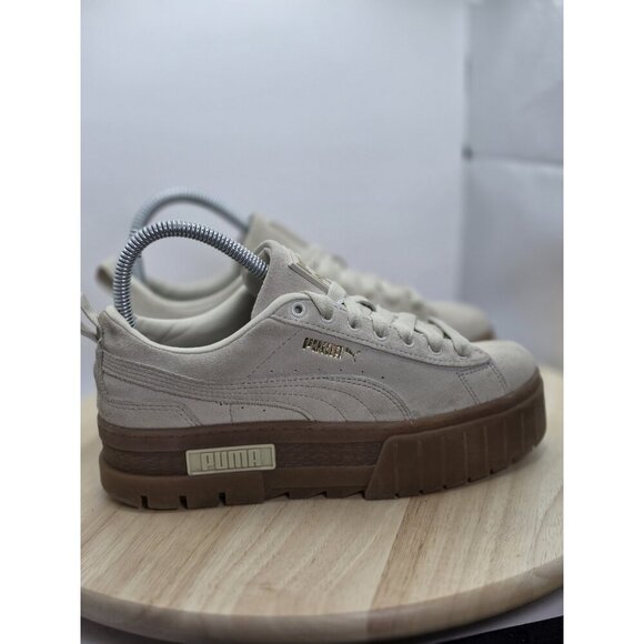 Puma Mayze Oatmeal Platform Shoes Sneakers Suede Size 6 380784-06 - Picture 3 of 9
